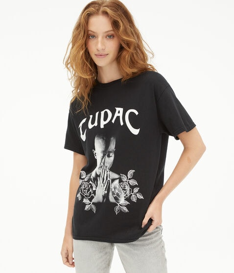 Tupac Prayer Boyfriend Graphic Tee Tupac Prayer Boyfriend Graphic Tee