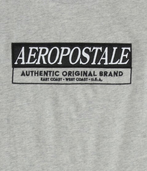 Aeropostale Box Logo Appliqué Graphic Tee Aeropostale Box Logo Appliqué Graphic Tee