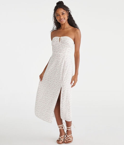 Floral Sweetheart Slip Midi Dress