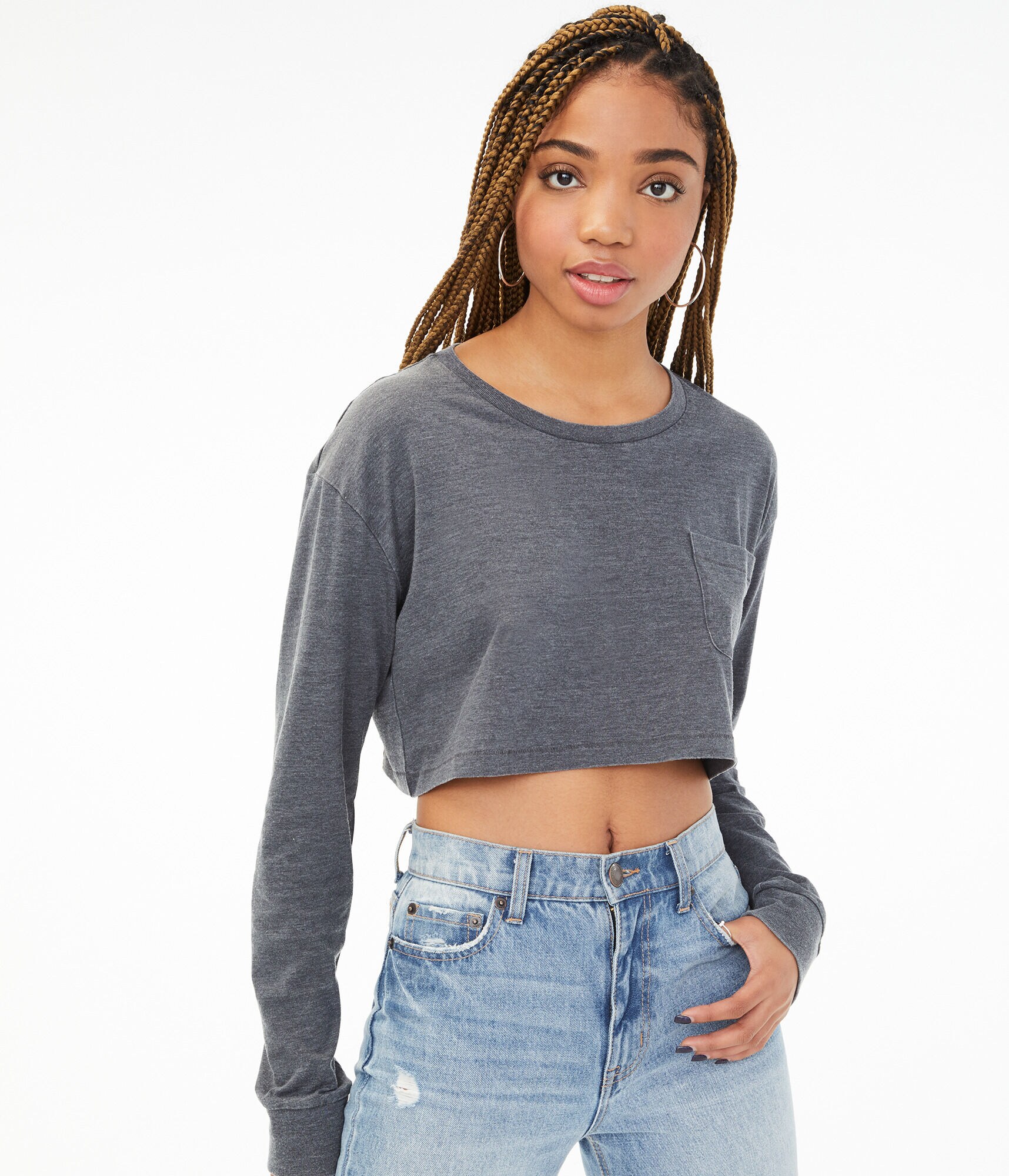 Burnout Cropped Crew Tee