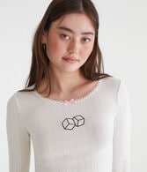 Long Sleeve Dice Pointelle Baby Tee