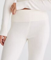 Flare Mid-Rise Fold-Over Sweater Pants