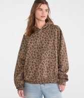 Cloud Soft Leopard Print Boxy Pullover Hoodie