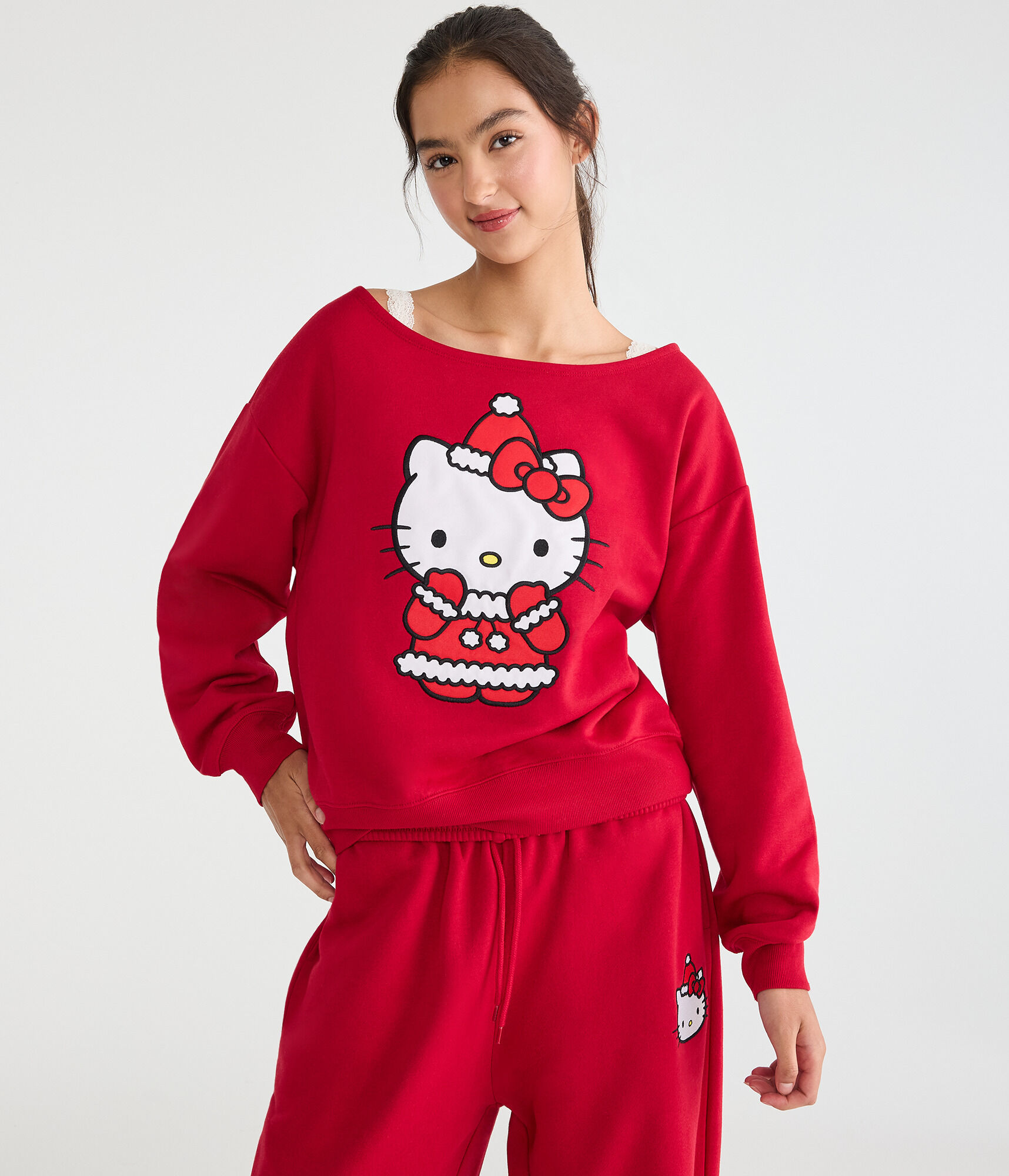 Hello Kitty | Aero Santa Suit Off-The-Shoulder Sweatshirt