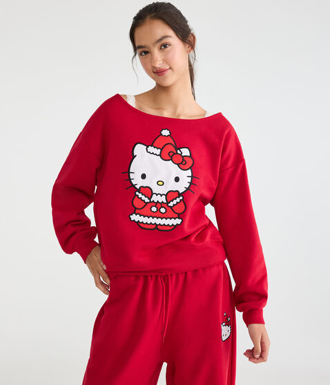 Hello Kitty | Aero Santa Suit Off-The-Shoulder Sweatshirt Hello Kitty | Aero Santa Suit Off-The-Shoulder Sweatshirt