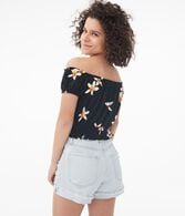 Floral Off-The-Shoulder Crop Top