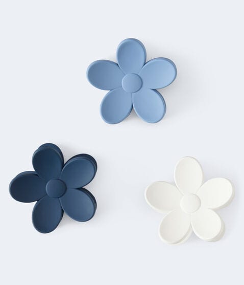 Blue Flower Claw Hair Clip 3-Pack Blue Flower Claw Hair Clip 3-Pack
