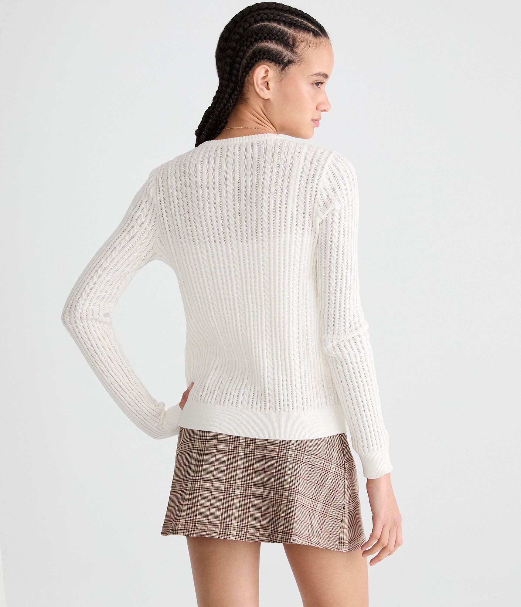Ribbed Crew Cardigan