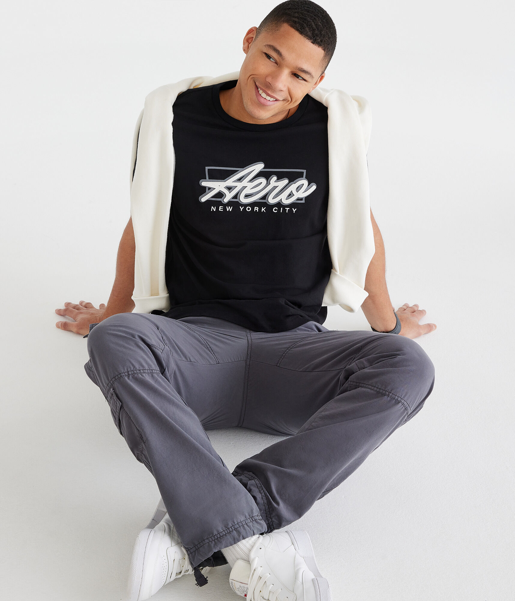 Aero Script Logo Appliqu&eacute; Graphic Tee