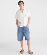 Short Sleeve Cowboy Boxy Linen Camp Shirt