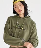 AERO | CAMP SNOOPY™ Campfire Cropped Pullover Hoodie