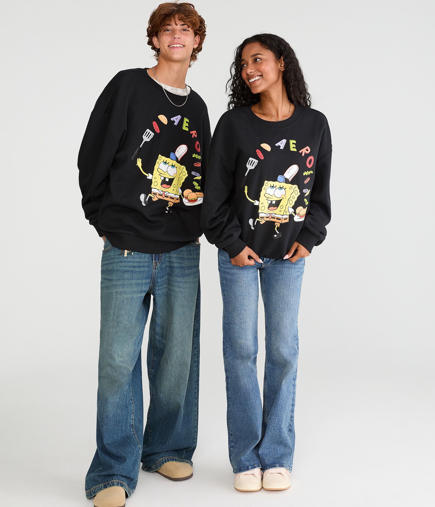 SpongeBob x Aero Krabby Patty Crew Sweatshirt