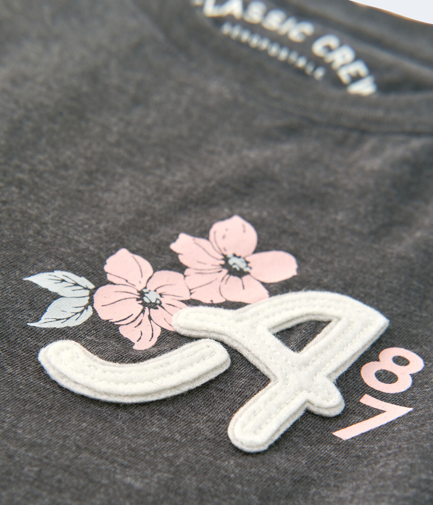 A87 Floral Appliqu&eacute; Graphic Tee