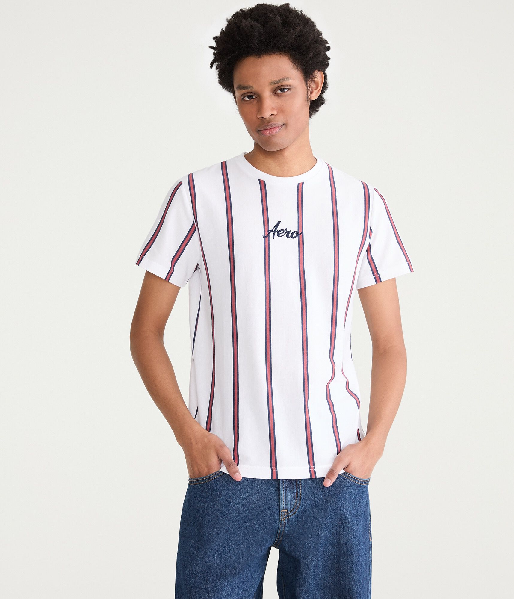 Vertical Stripe Logo Graphic Tee