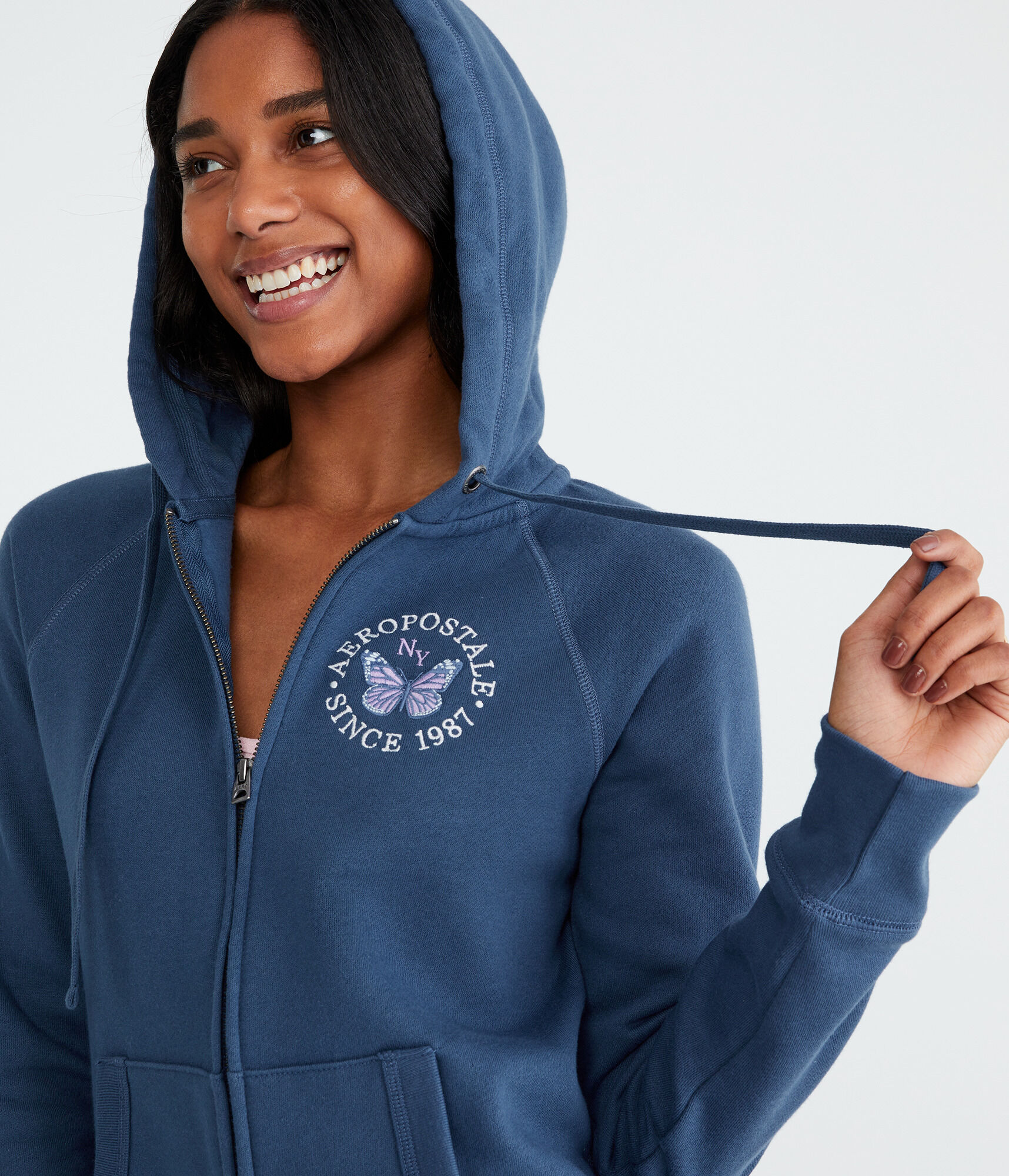 Aeropostale Butterfly Full-Zip Hoodie