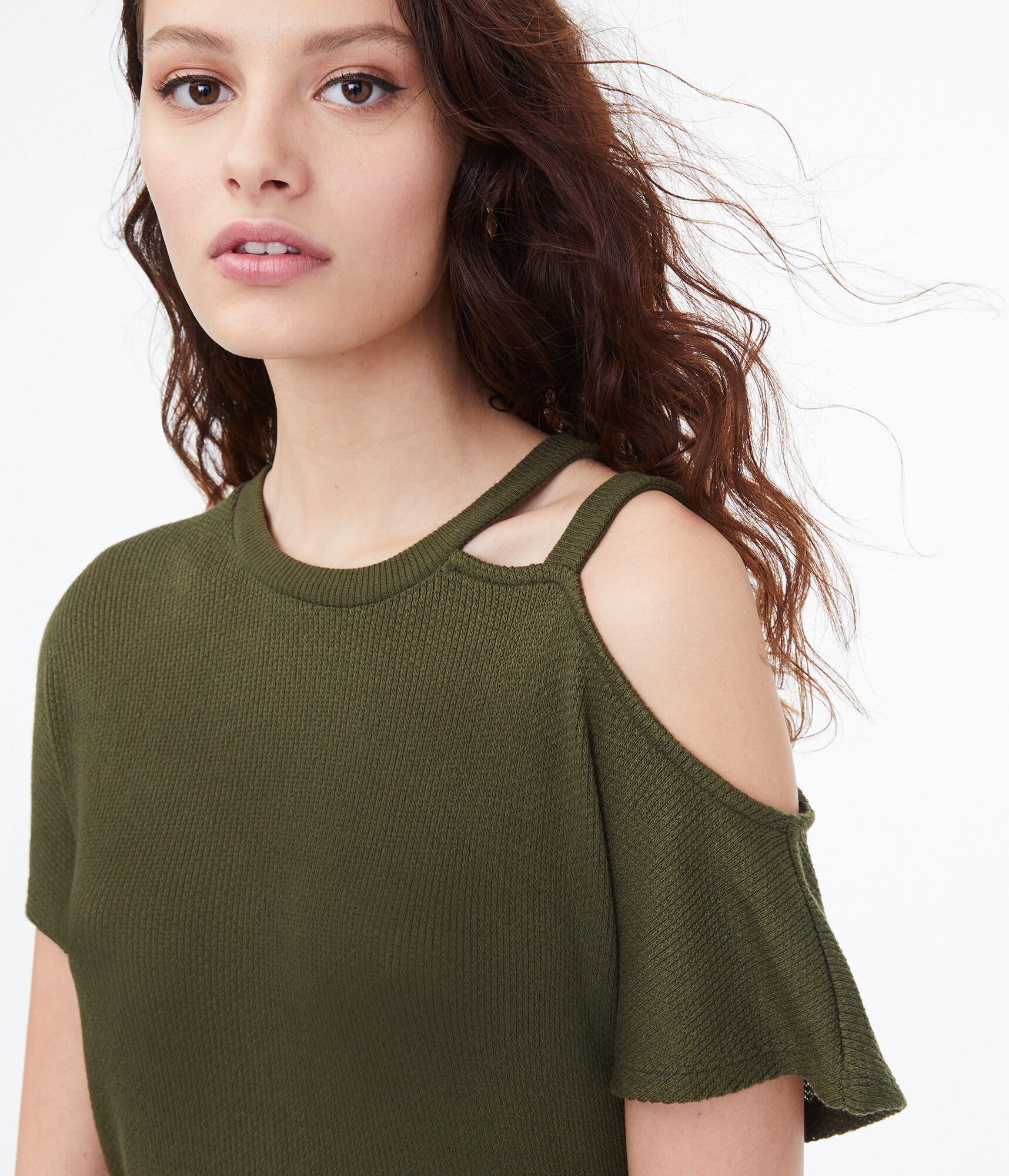 Strappy Cold-Shoulder Crop Top