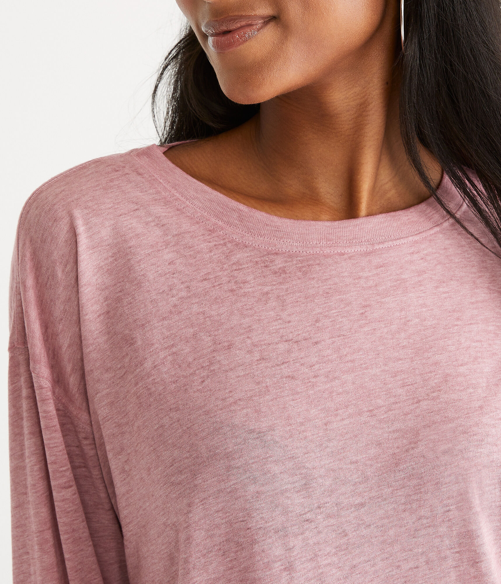 Long Sleeve Washed Loose Fit Crew Tee