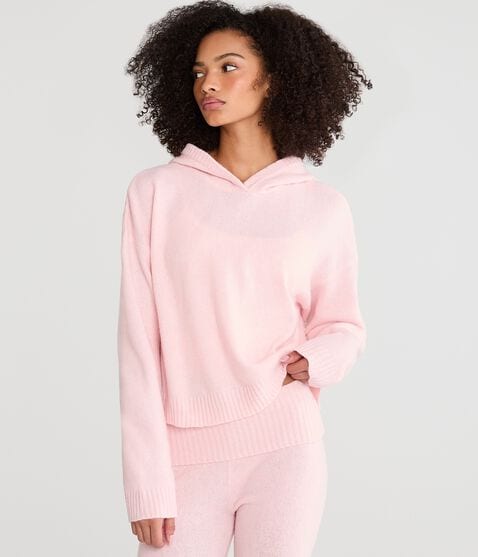 Lace Bow Cozy Sweater Hoodie Lace Bow Cozy Sweater Hoodie