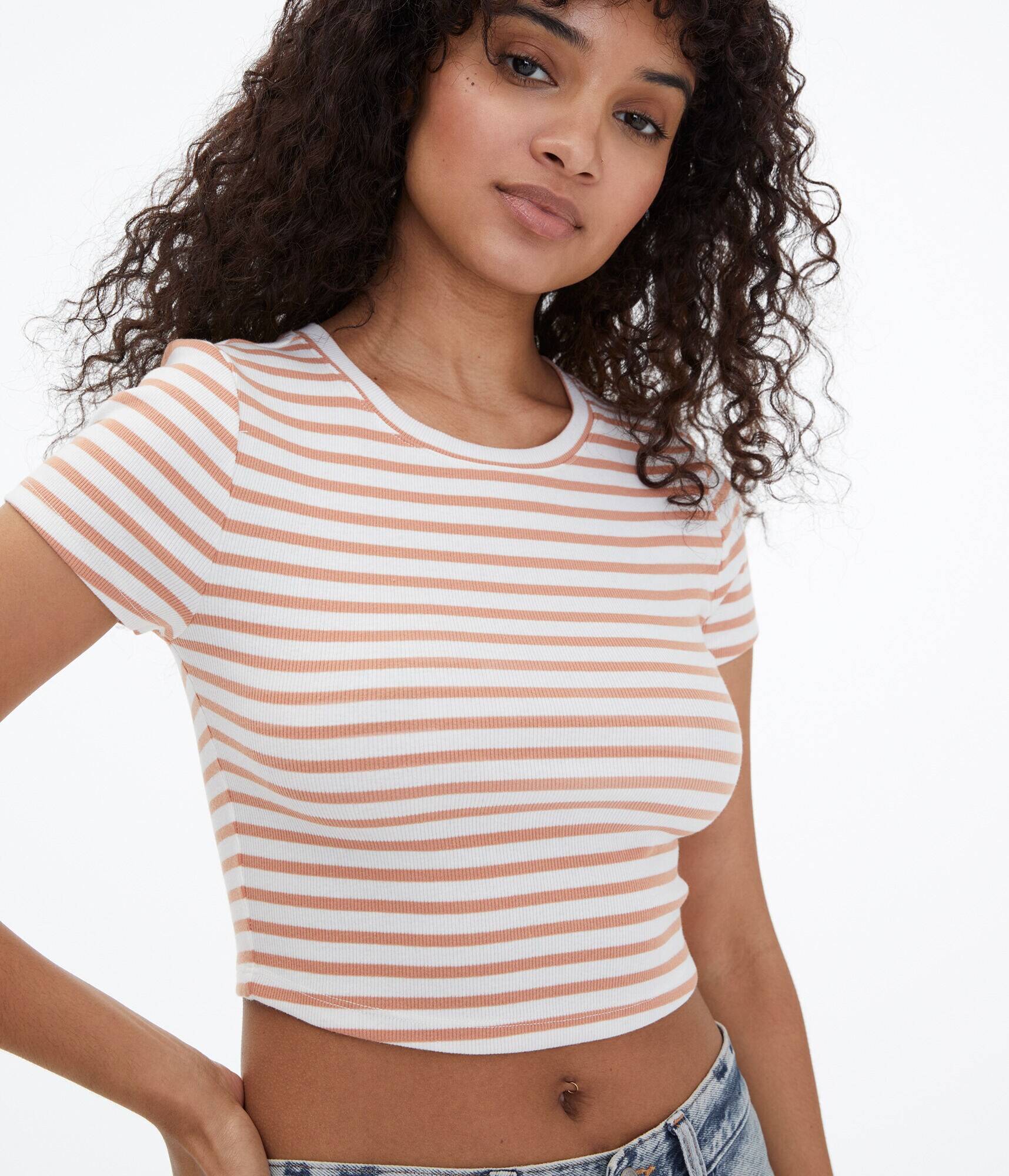 Seriously Soft Striped Cropped Baby Tee