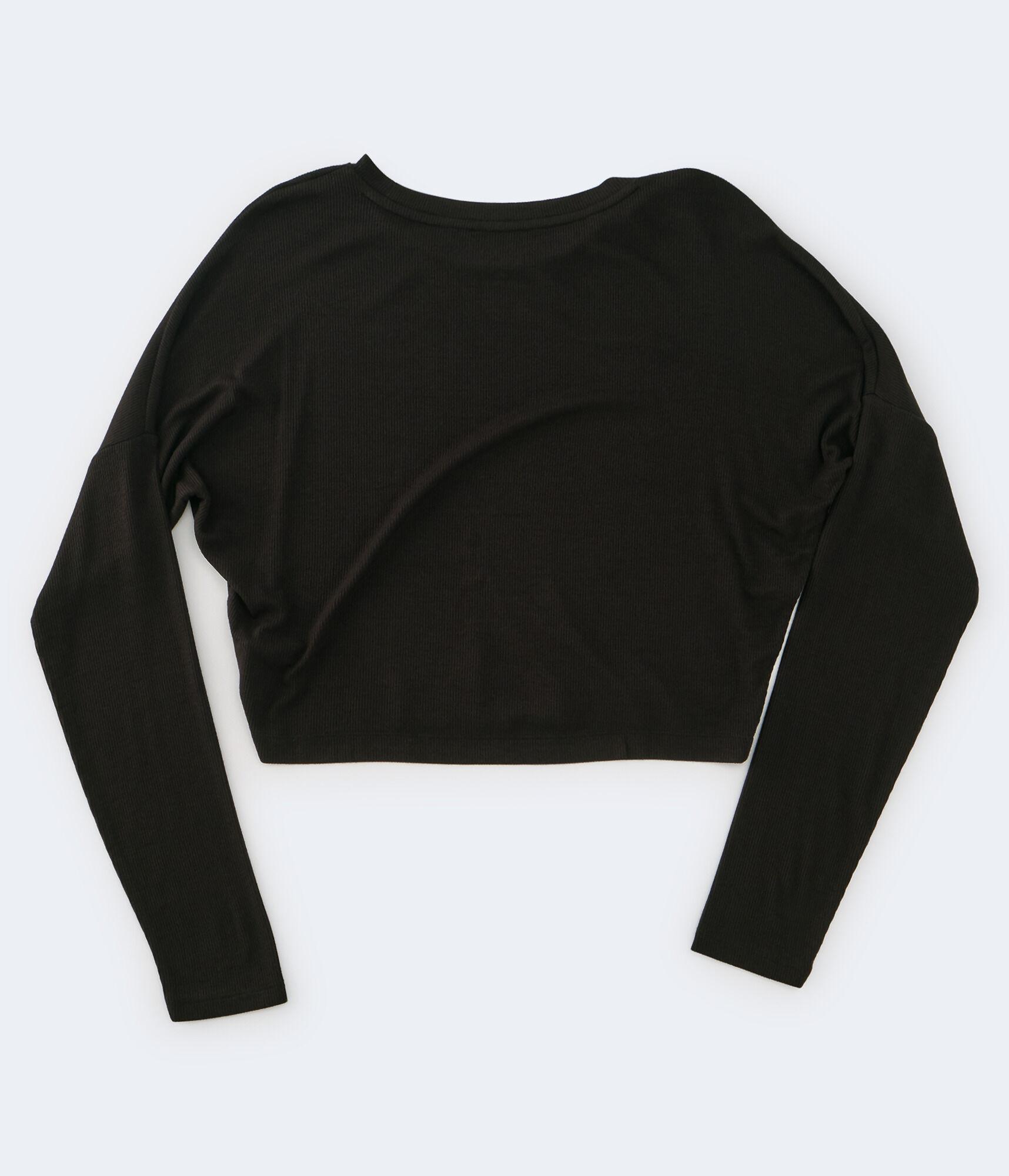 Long Sleeve Ribbed Cropped Dolman Tee