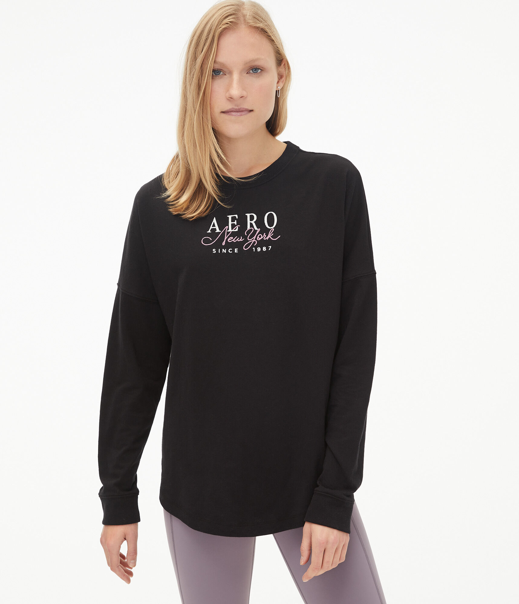Long Sleeve Aero New York Boyfriend Graphic Tee