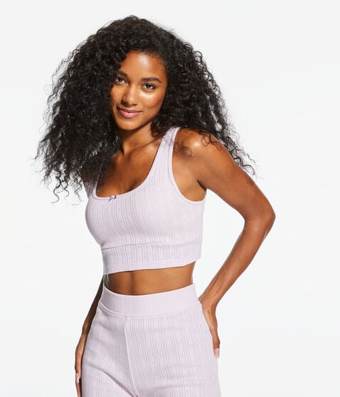 Pointelle Cropped Sleep Tank Pointelle Cropped Sleep Tank