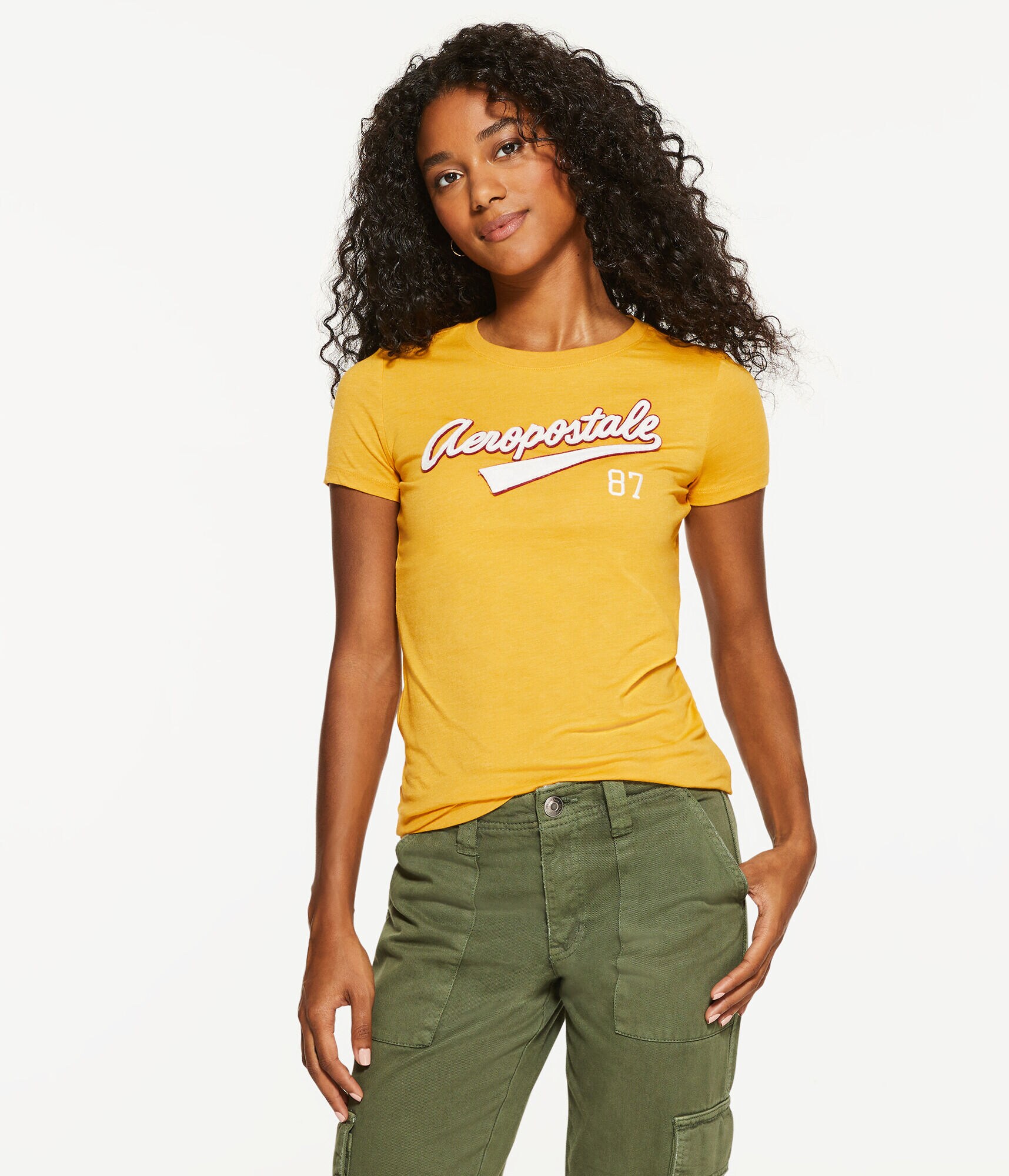 Aeropostale 87 Script Appliqu&eacute; Graphic Tee