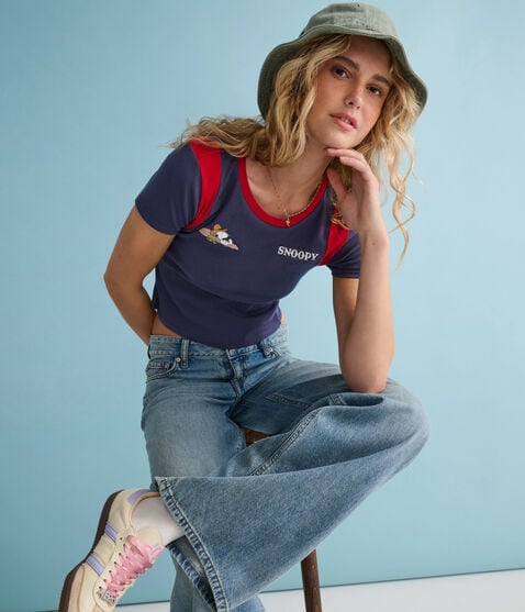 Peanuts® | Aéropostale Western Snoopy Cowboy Baby Tee Peanuts® | Aéropostale Western Snoopy Cowboy Baby Tee
