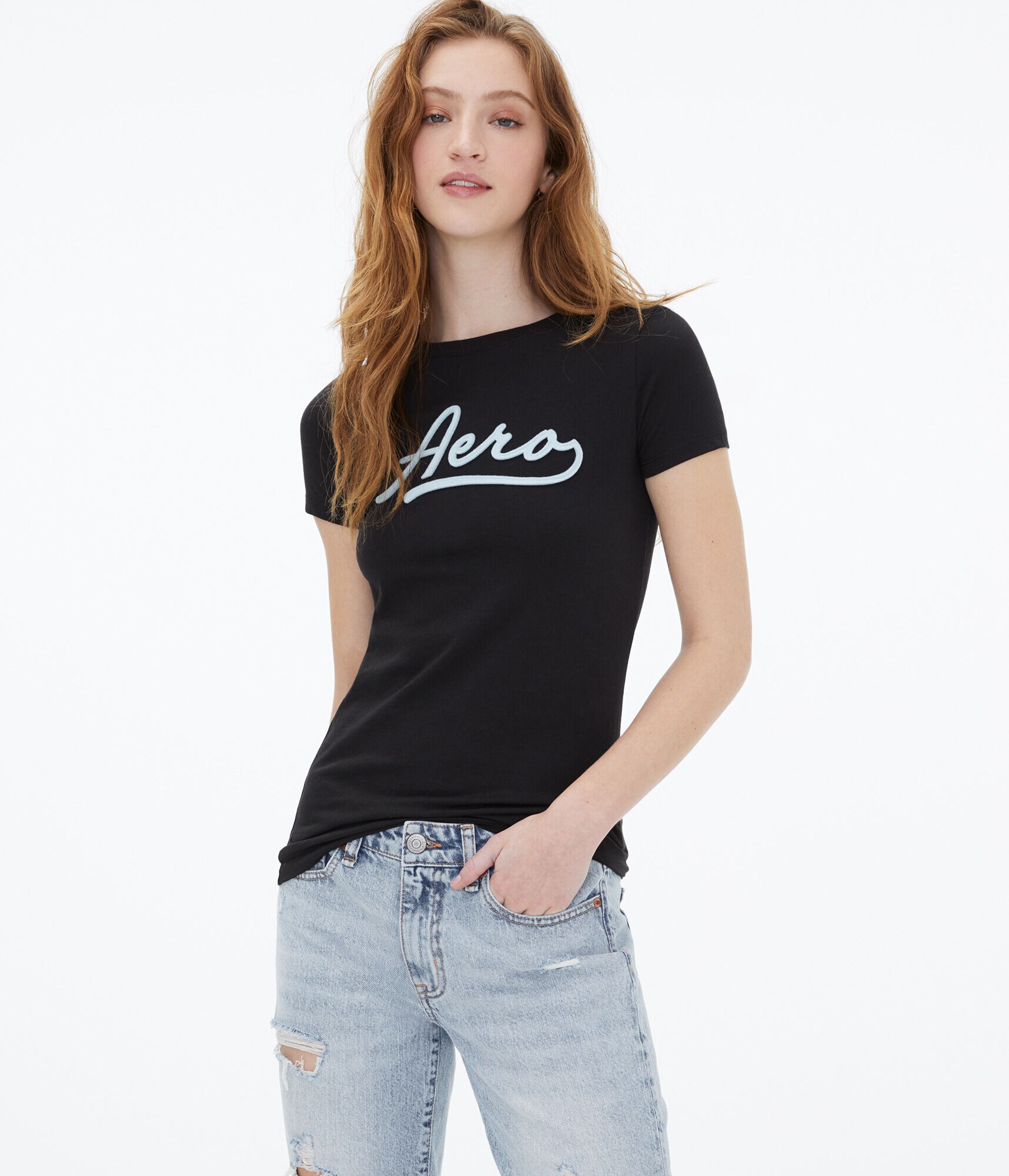 Aero Script Appliqu&eacute; Graphic Tee