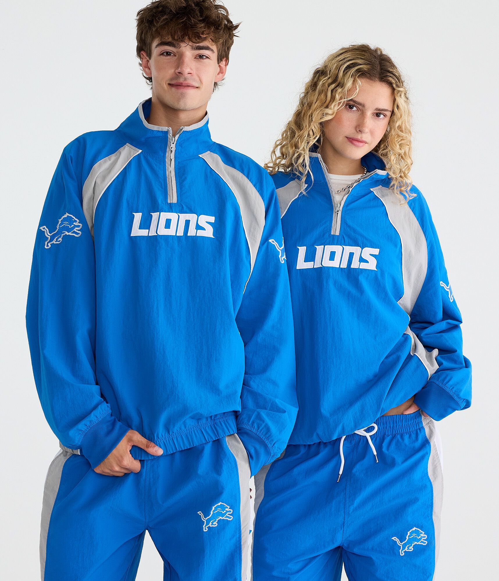 Detroit Lions Quarter-Zip Track Jacket