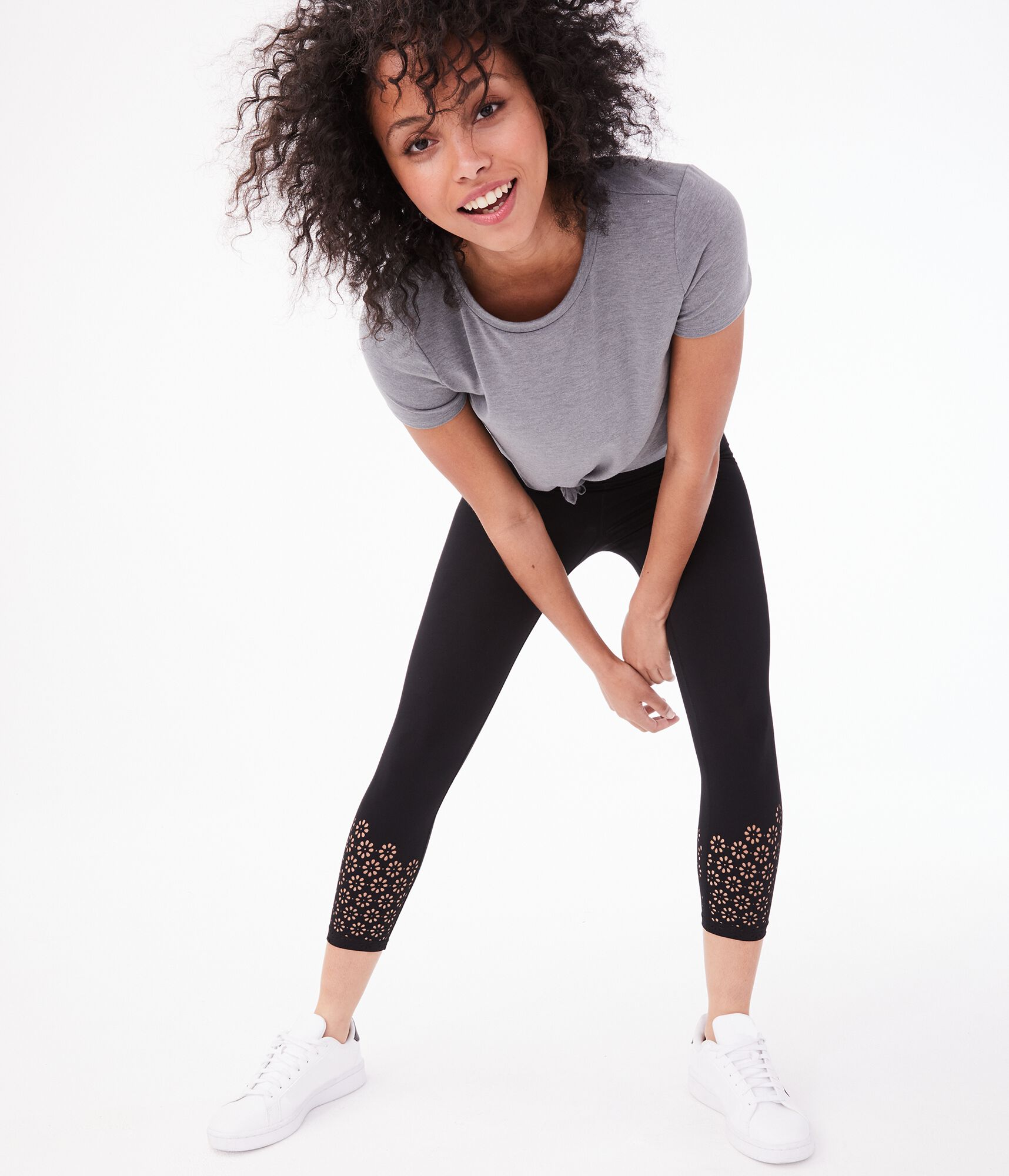 Laser-Cut Crop Leggings
