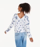 Long Sleeve Tie-Dye Waffle-Knit Reversible Tee