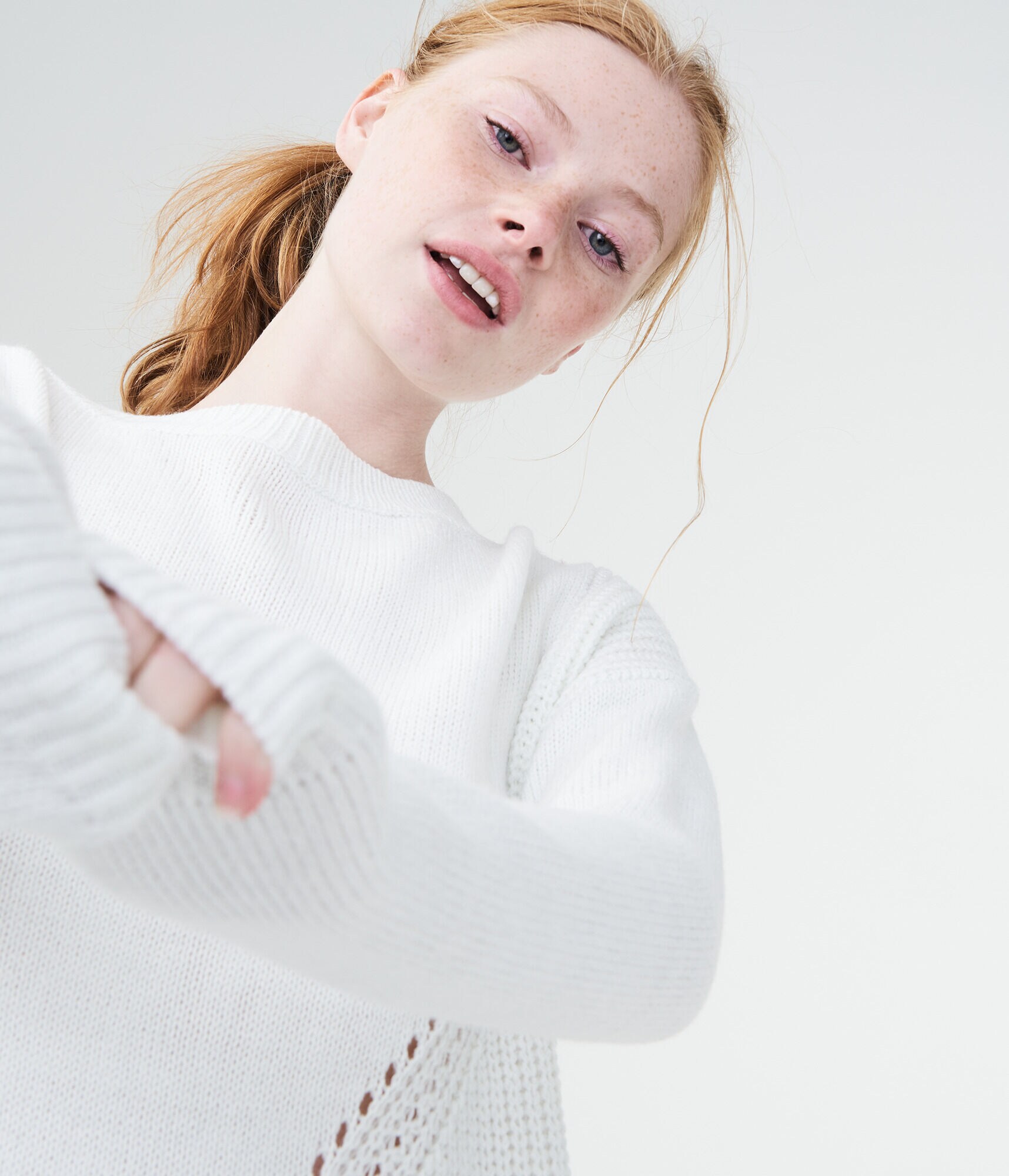 Mixed Pointelle Sweater