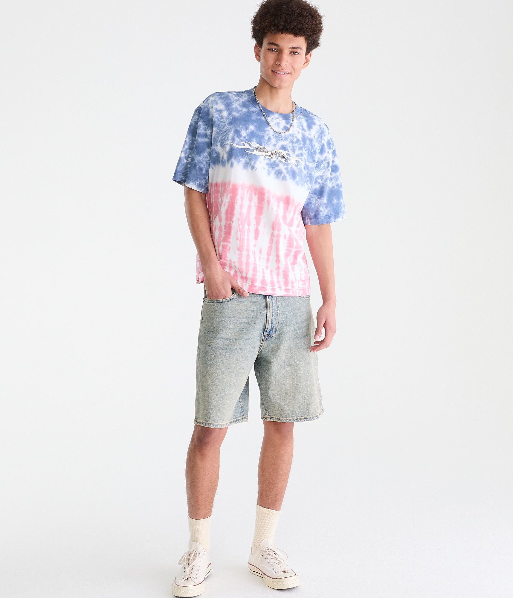 Eagle Tattoo Americana Tie-Dye Graphic Tee