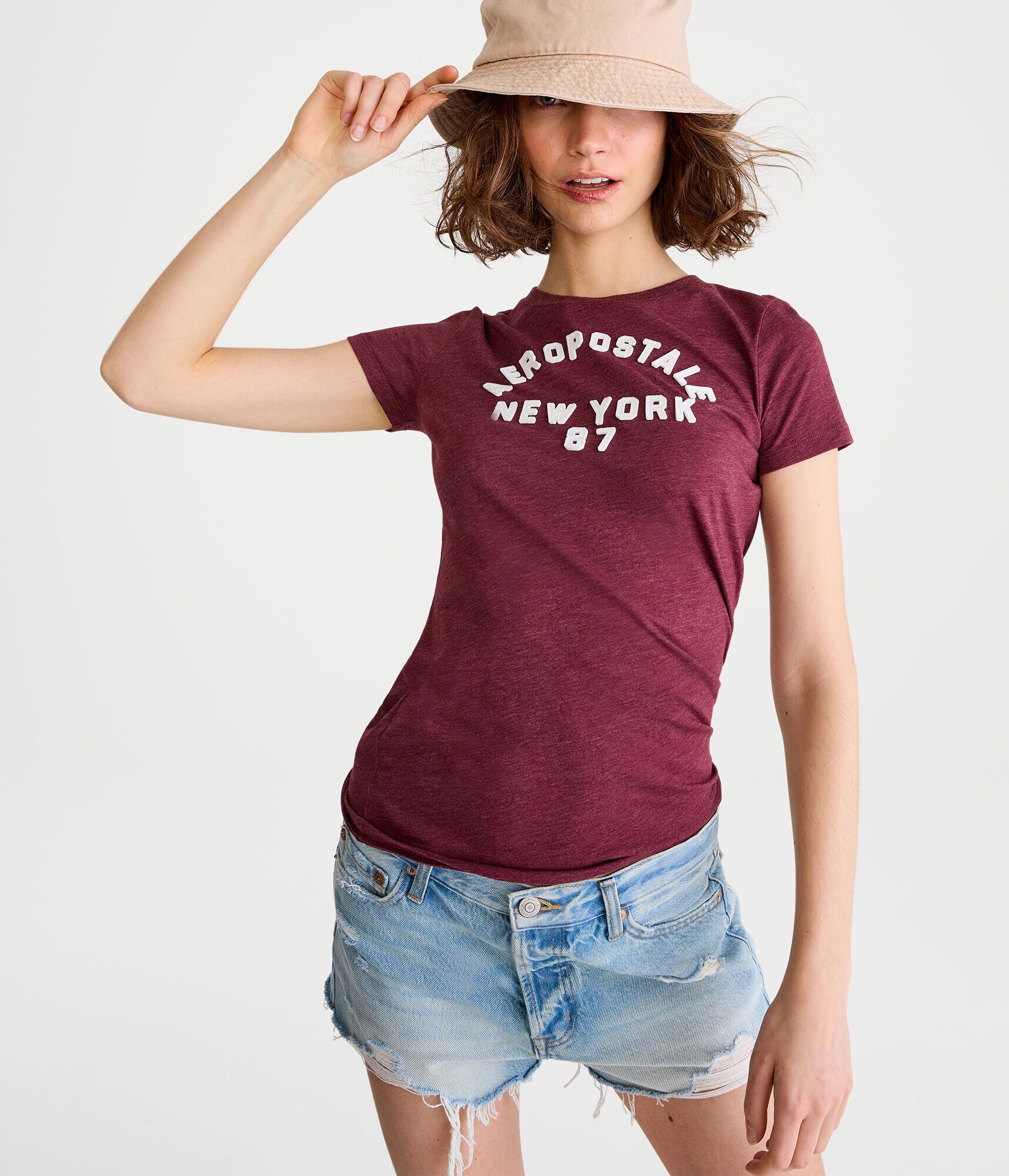 Aeropostale New York 87 Appliqu&eacute; Graphic Tee