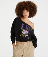Louisiana State Tigers Cropped Off-The-Shoulder Sweatshirt