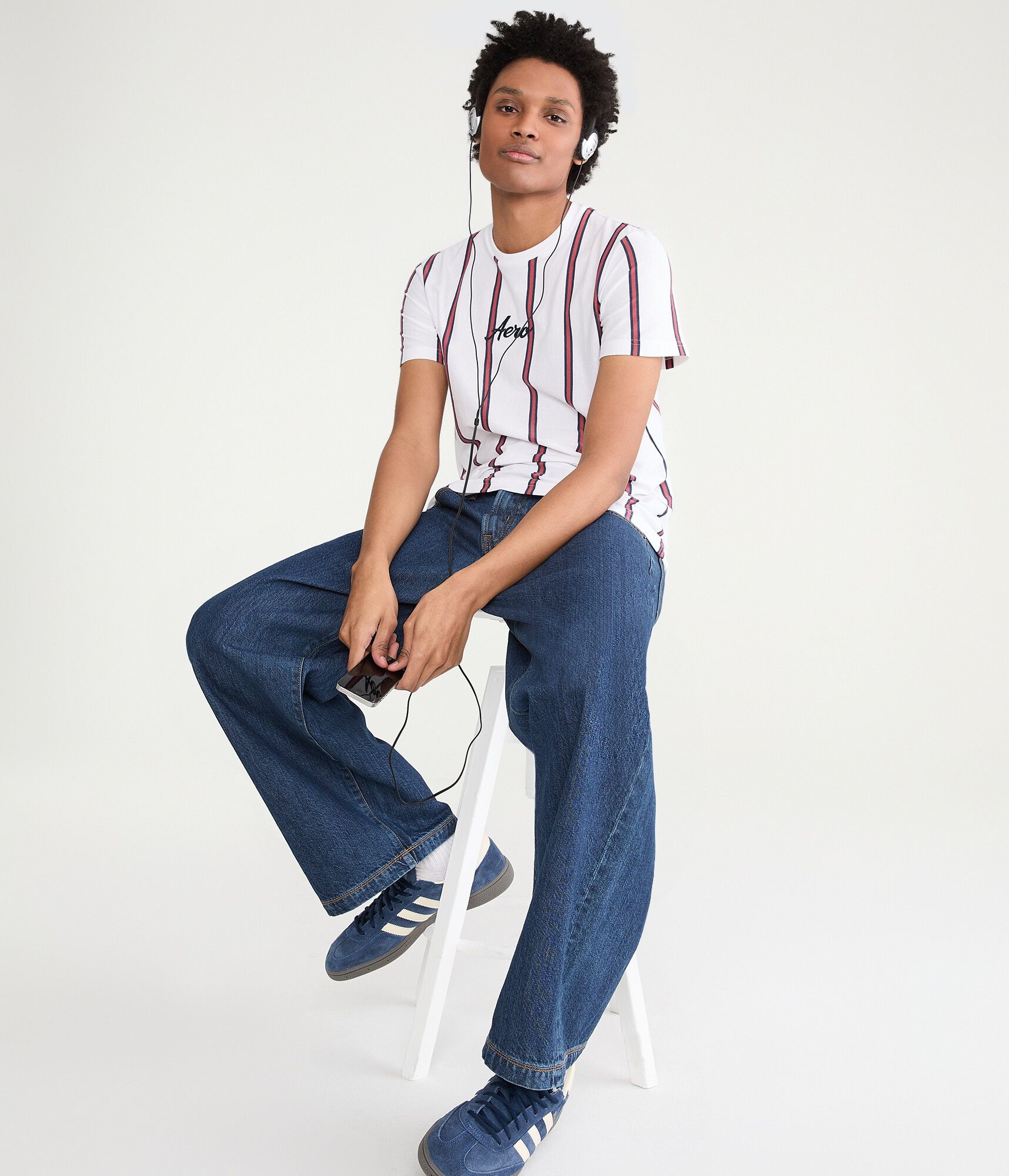 Vertical Stripe Logo Graphic Tee