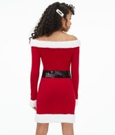 Long Sleeve Santa Baby Off-The-Shoulder Dress