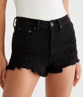 Vintage High-Rise Denim Shorty Shorts