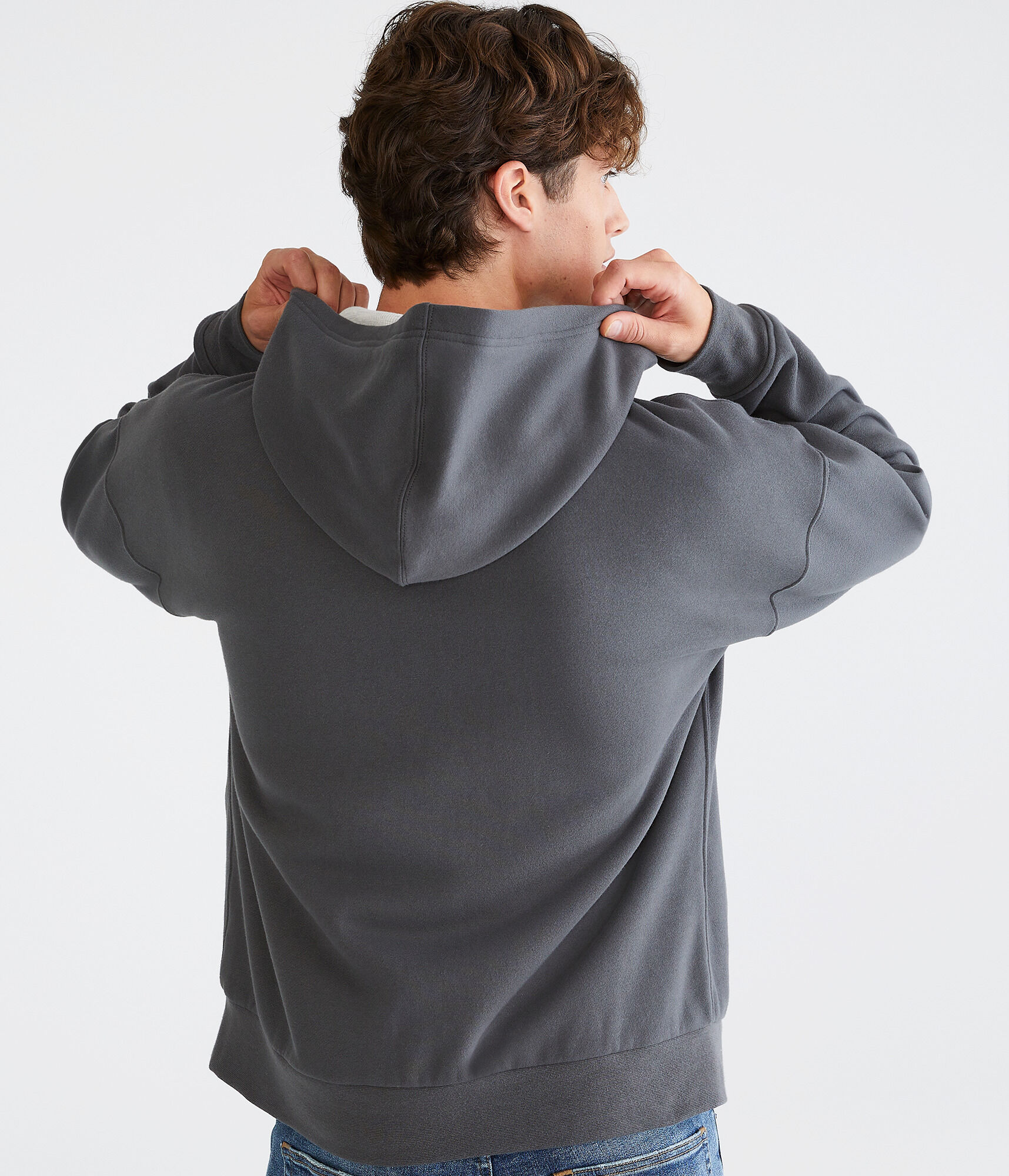 Solid Thermal Full-Zip Hoodie