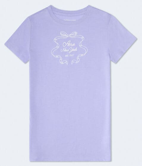 Aero New York Ribbon Flocked Graphic Tee Aero New York Ribbon Flocked Graphic Tee