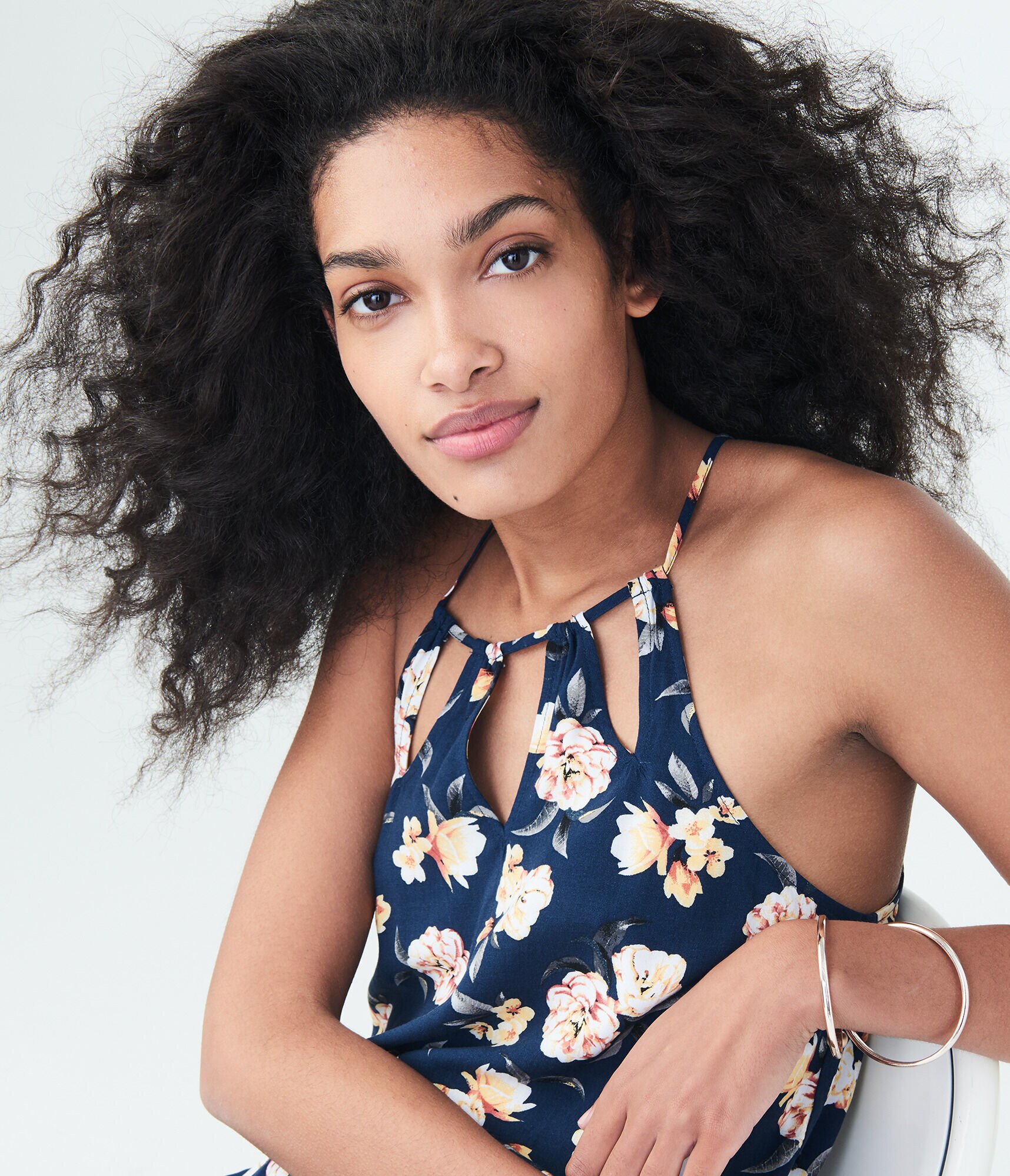 Floral High-Neck Romper