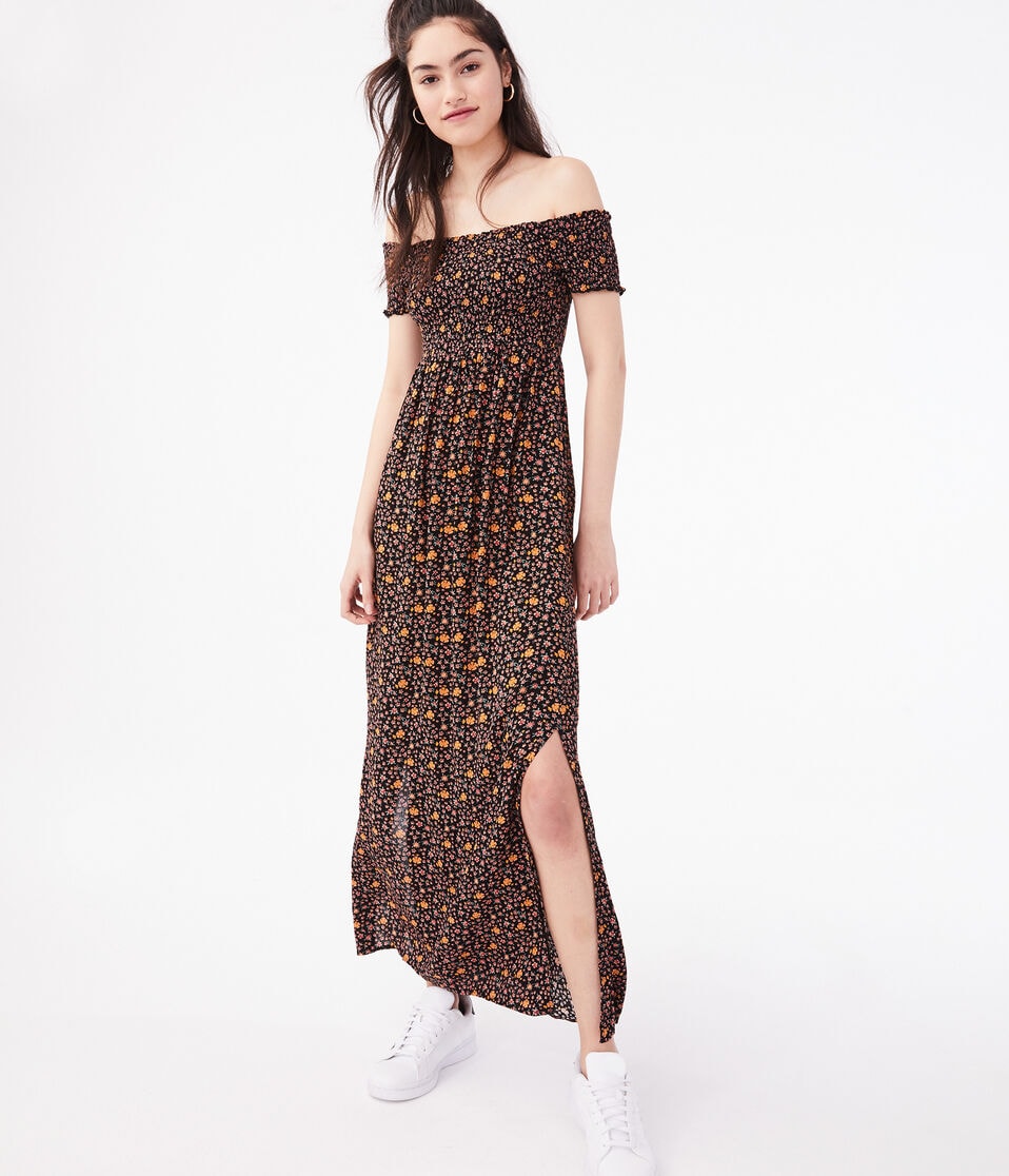 Floral Off-The-Shoulder Maxi Dress