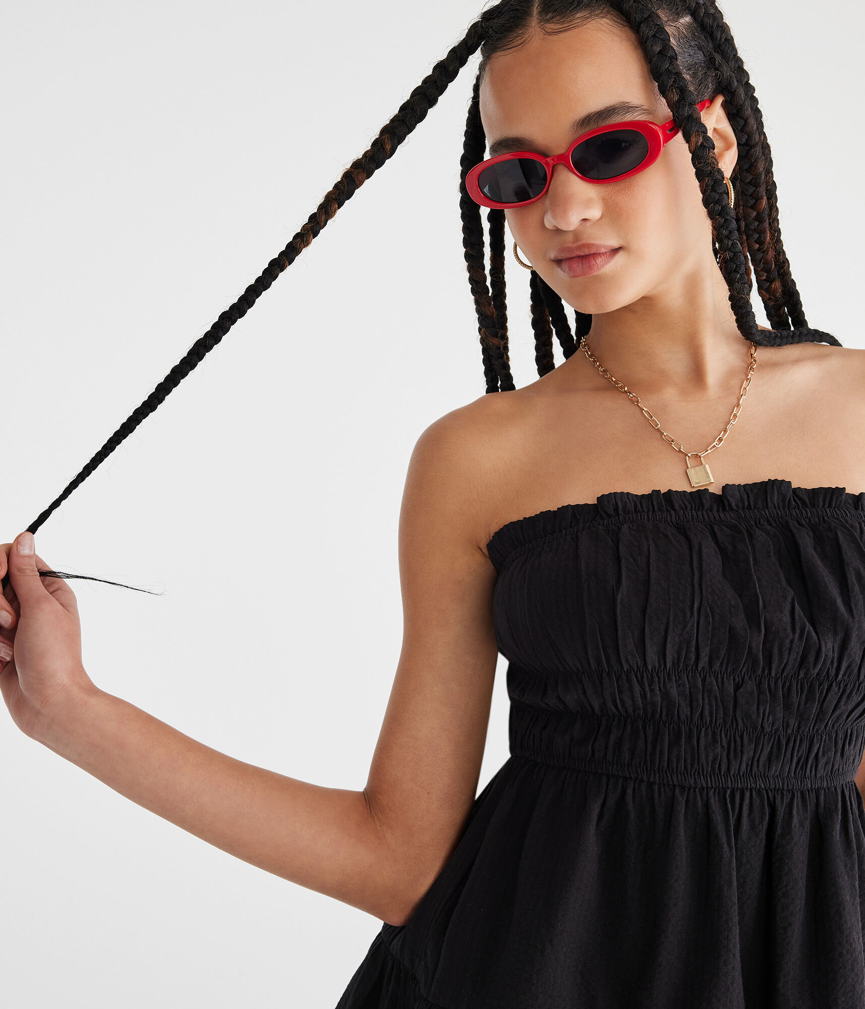 Solid Strapless Mini Dress