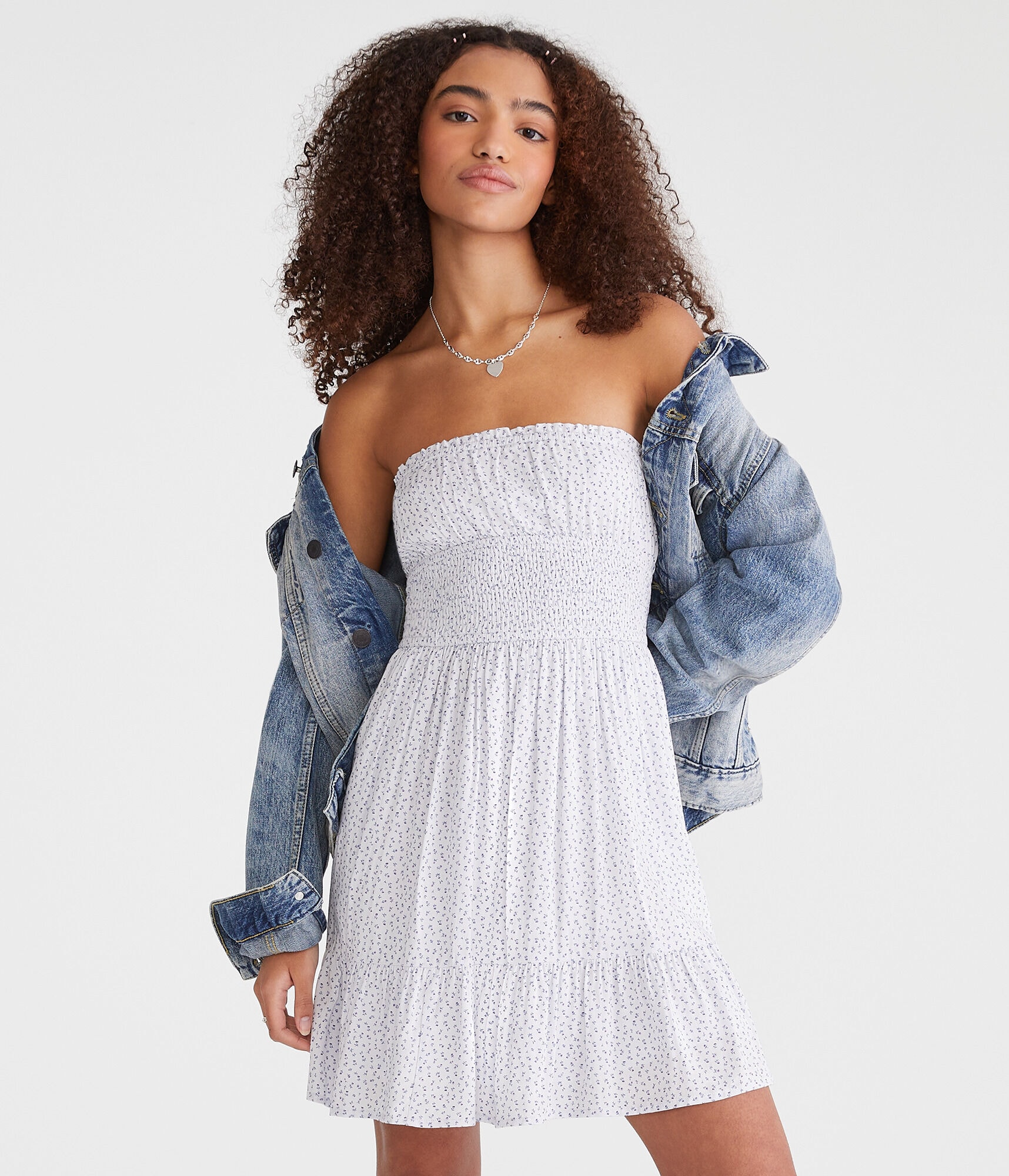 Floral Strapless Fit & Flare Mini Dress