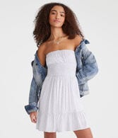 Floral Strapless Fit & Flare Mini Dress
