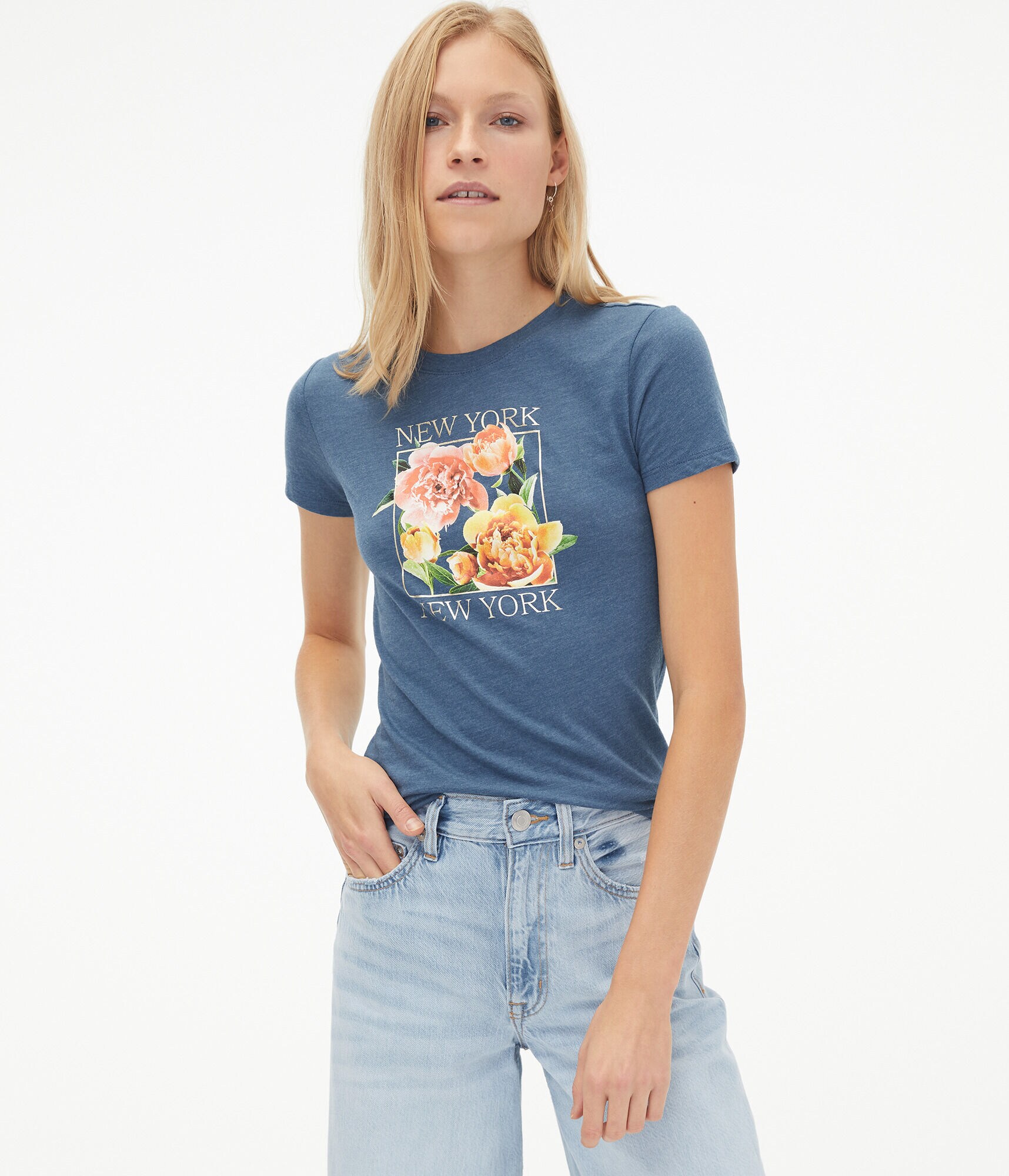 New York Floral Foil Graphic Tee
