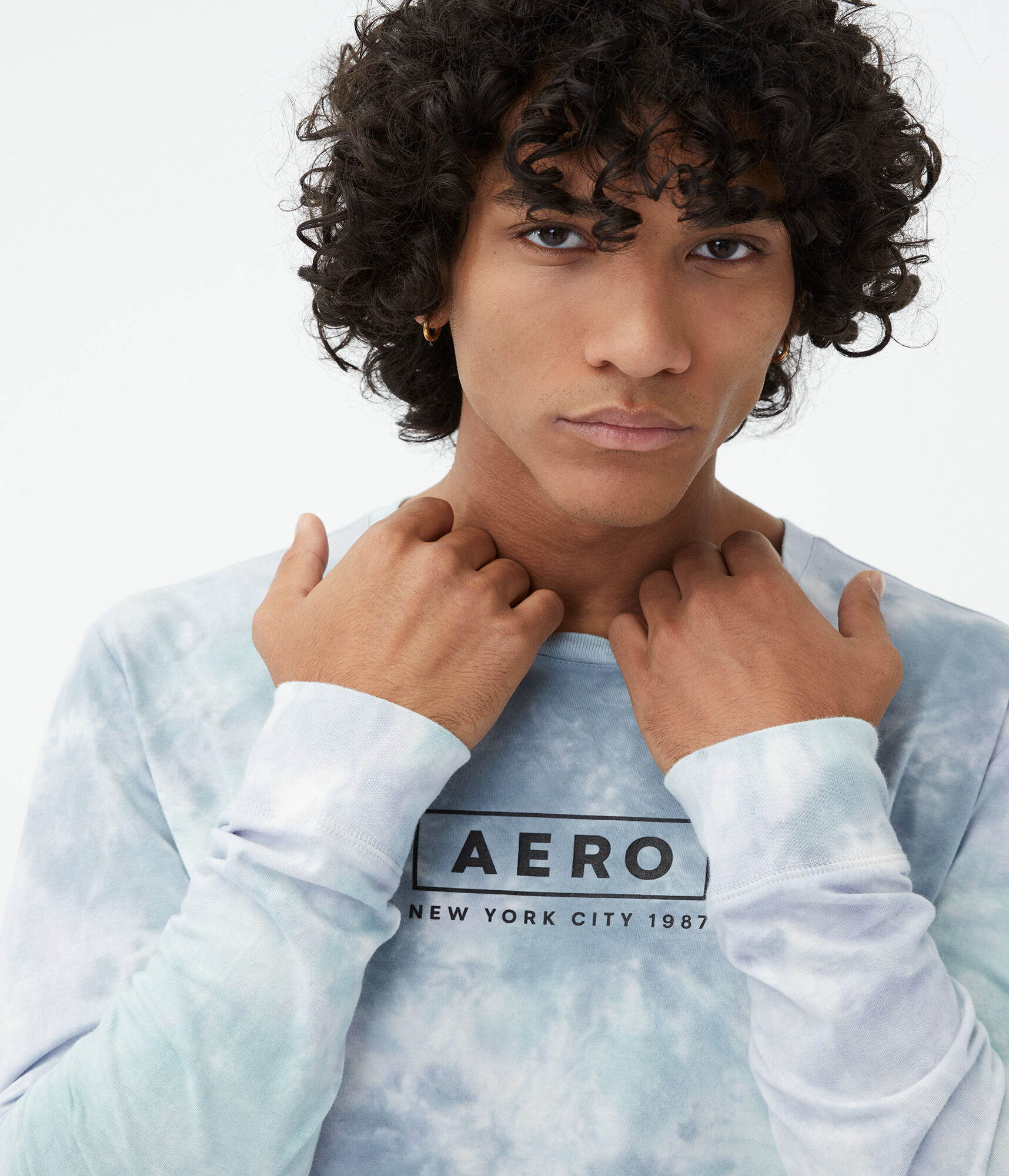 Long Sleeve Aero Box Logo Tie-Dye Graphic Tee