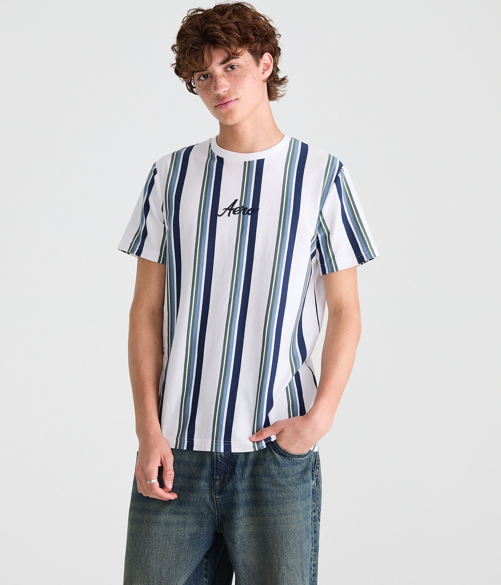 Vertical Stripe Logo Graphic Tee