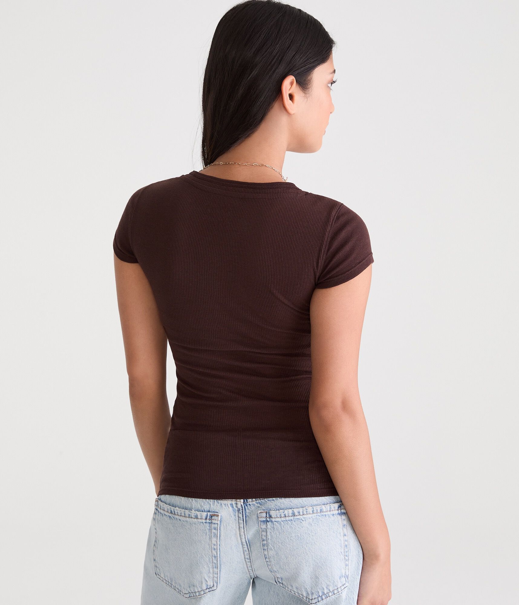 Ribbed V-Neck Tee